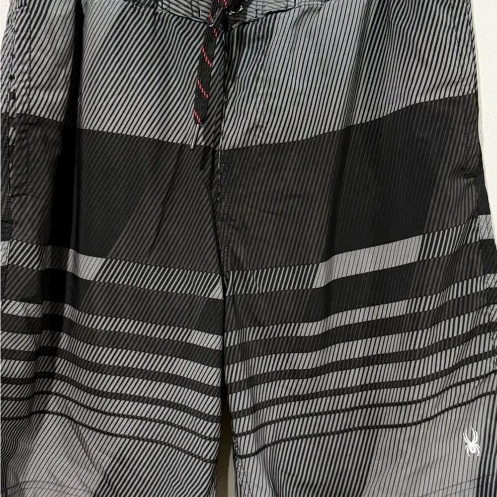 Spyder Men's Black and Gray Swim Shorts Size XL